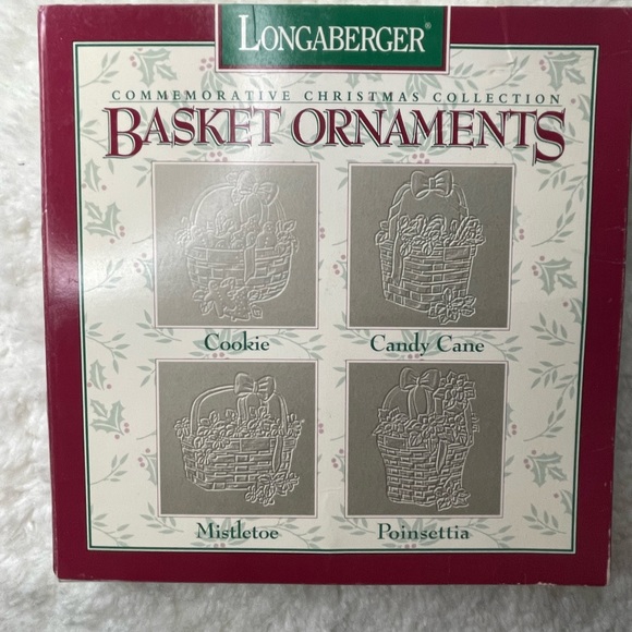 Longaberger Christmas Pewter Basket Ornaments #71803 SET OF 4 - Picture 1 of 3